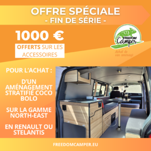 1000€ offerts sur les accessoires pour tout achat d'un aménagement stratifié coco bolo (north north east south west volkswagen)