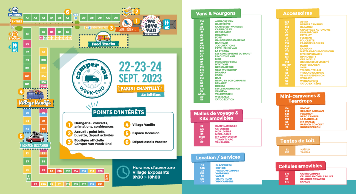 plan village exposants cvwe chantilly 2023 web