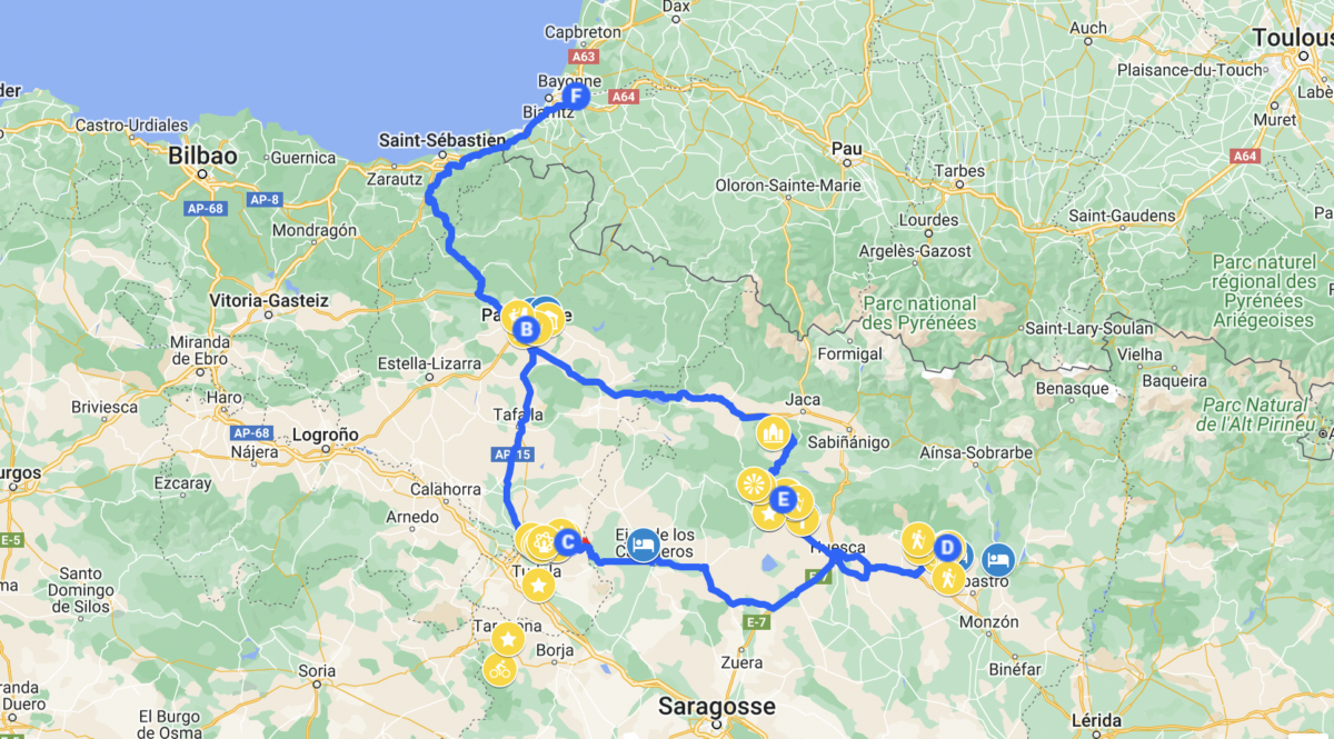 road trip pres de bayonne