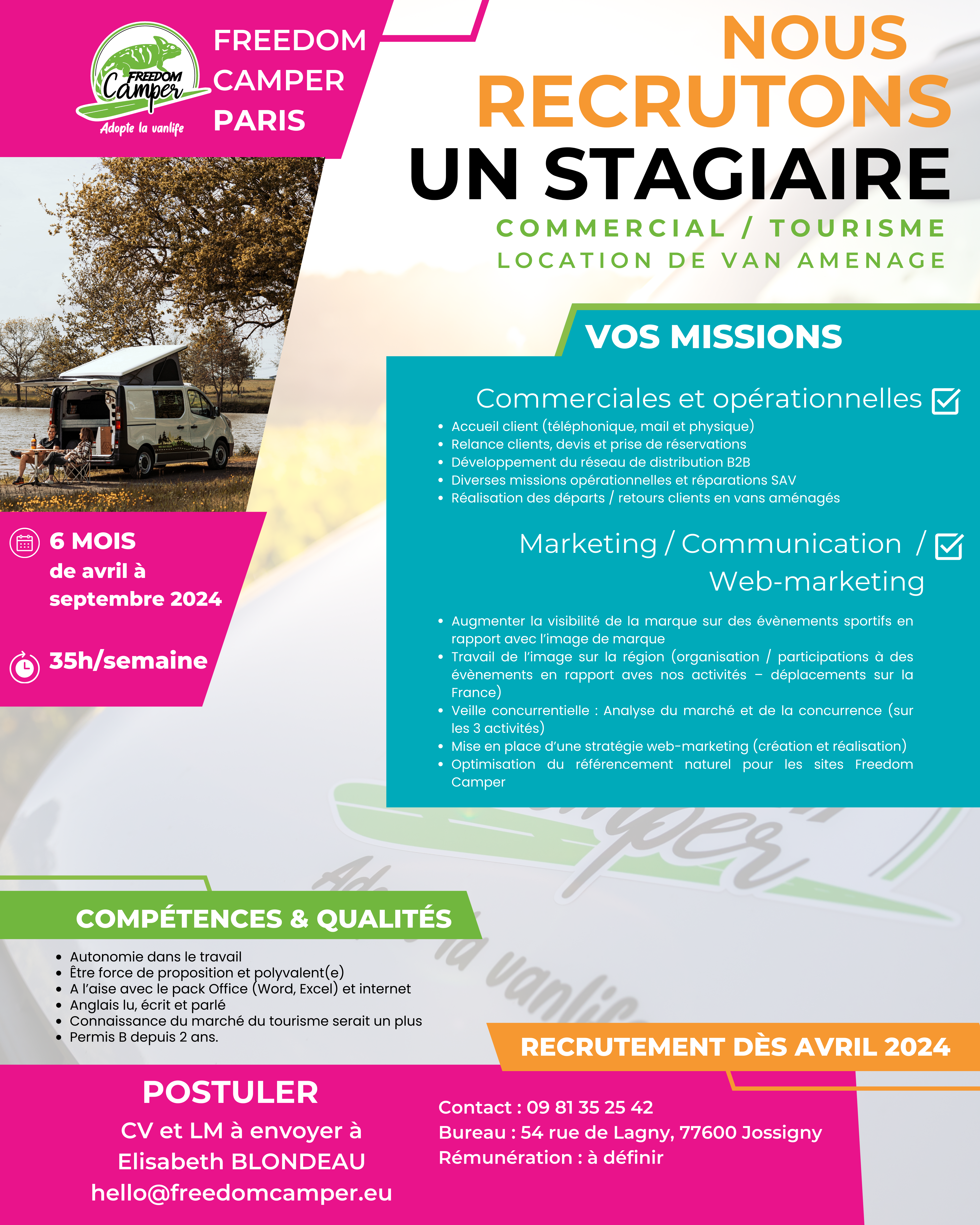 fiche de poste stagiaire paris 4