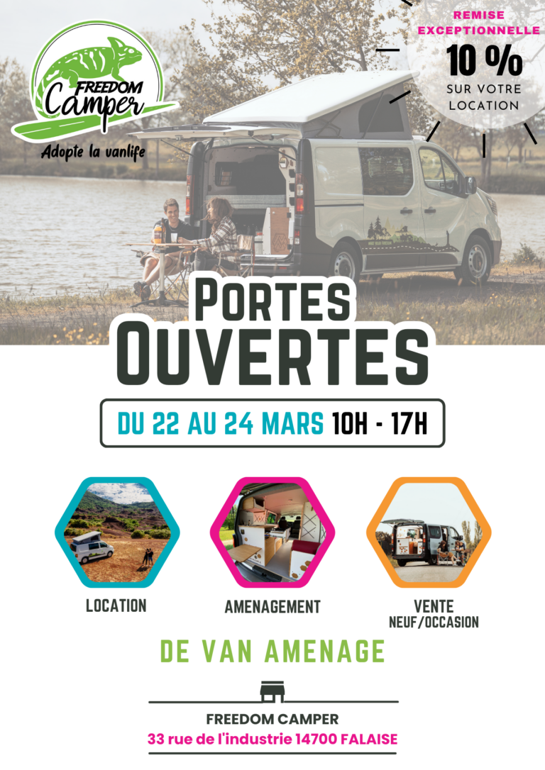Portes Ouvertes Freedom Camper Caen les 22, 23 et 24 mars 2024